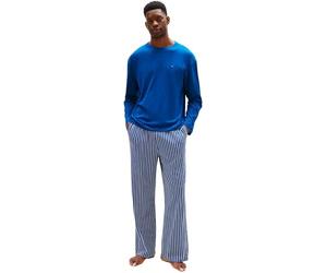 Tommy Hilfiger Ensemble Pyjama Homme Jersey Print Manches Longues, Bleu (Deep Indigo/Blue Dense Stripe), S