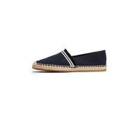 Tommy Hilfiger Espadrilles Femme Fringe Canvas Closed avec Logo, Bleu (Space Blue), 37