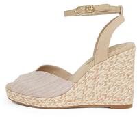 Tommy Hilfiger Espadrilles Compensées Femme Chambray High à Bride Cheville, Beige (Horseradish), 39