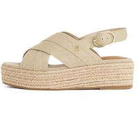 Tommy Hilfiger Espadrilles Compensées Femme Denim Platform Sandal à Talon Compensé, Beige (Horseradish), 39
