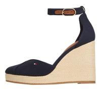 Tommy Hilfiger Espadrilles Compensées Femme Flag Closed Toe à Bride Cheville, Bleu (Space Blue), 39