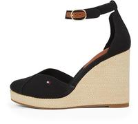 Tommy Hilfiger Espadrilles Compensées Femme Flag Closed Toe à Bride Cheville, Noir (Black), 40