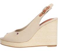 Tommy Hilfiger Espadrilles Compensées Femme Flag High Slingback à Bride Cheville, Beige (Horseradish), 41