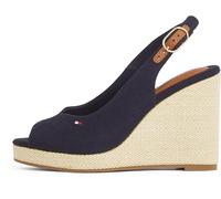 Tommy Hilfiger Espadrilles Compensées Femme Flag High Slingback à Bride Cheville, Bleu (Space Blue), 41