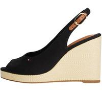 Tommy Hilfiger Espadrilles Compensées Femme Flag High Slingback à Bride Cheville, Noir (Black), 39