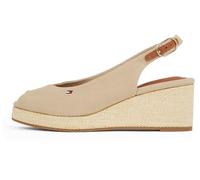 Tommy Hilfiger Espadrilles Compensées Femme Flag Mid Slingback Bride Réglable, Beige (Horseradish), 38