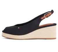 Tommy Hilfiger Espadrilles Compensées Femme Flag Mid Slingback Bride Réglable, Noir (Black), 37