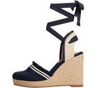 Tommy Hilfiger Espadrilles Compensées Femme Fringe Canvas à Talon Compensé, Bleu (Space Blue), 38