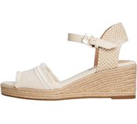 Tommy Hilfiger Espadrilles Compensées Femme Fringe Canvas à Talon Compensé, Ivoire (Muslin), 36