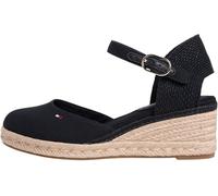 Tommy Hilfiger Espadrilles compensées mi-hautes à bout fermé FW0FW09233 pour femme, noir (noir), pointure 4