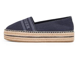 Tommy Hilfiger Espadrilles Femme Denim Platform Compensées, Bleu (Space Blue), 37
