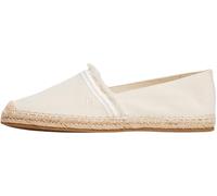 Tommy Hilfiger Espadrilles Femme Fringe Canvas Closed avec Logo, Ivoire (Muslin), 38