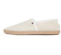 Tommy Hilfiger Espadrilles Homme Chambray avec Logo, Blanc (Ecru), 41