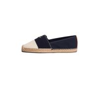 TOMMY HILFIGER Espadrilles 'Logo Plaque Colour-blocked Woven' bleu marine / blanc naturel, Taille 38