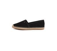 Tommy Hilfiger Espadrilles Femme Flag Canvas avec Logo, Noir (Black), 38