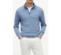 Tommy Hilfiger Essential Cotton Zip Brisk Blue Heather Taille: S | Pulls col roulé Outlet | Homme | Bleu