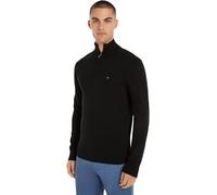 Tommy Hilfiger Pull avec Fermeture Éclair Homme Essential Cotton Mock Fermeture Éclair Demi-Longueur, Noir (Black), L