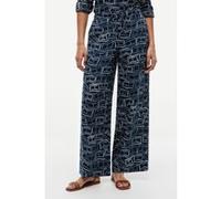 Tommy Hilfiger Essential Linen Pull On Pants Flag Feathers Dark Night Navy Taille: S | Évasés pantalons Outlet | Femme | Blanche