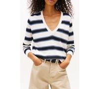 Tommy Jeans Pull à col en V TJW Essential EXT DW0DW19888 pour Femme, Noir (Noir/Rayures Multiples), XL, Noir (Noir/Rayures Multiples), XL