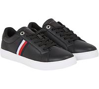 Tommy Hilfiger Femme Baskets Cuvette Essential Stripes Court Chaussures, Noir (Black), 36 EU