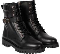 Tommy Hilfiger Femme Bottes Low Boot Buckle Lace Up Bottines, Noir (Black), 38 EU
