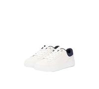 Tommy Hilfiger Femme Casual Cupsole Sneaker Fw0Fw09020 Bas, White (Ecru/Space Blue), 41 EU