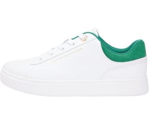 Tommy Hilfiger Femme Casual Cupsole Sneaker Fw0Fw09020 Bas, White (White/Green), 38 EU