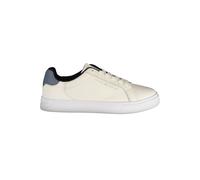 Tommy Hilfiger, Femme, Chaussures, Beige, Taille: 41 EU Baskets en cuir avec détails bleus