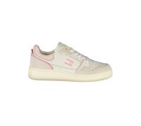 Tommy Hilfiger, Femme, Chaussures, Blanc, Taille: 37 EU Baskets Femme en Cuir Blanc Détails Roses