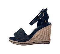 Tommy Hilfiger, Femme, Chaussures, Noir, Taille: 37 EU Sandale compensée espadrille en raphia