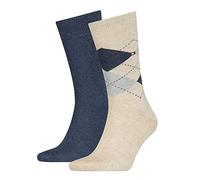 Tommy Hilfiger Femme Check Men's Socks (2 Pack) chaussettes Not Applicable, Mélange Beige, 35/38