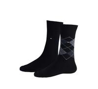 Tommy Hilfiger Femme Check Men's Socks (2 Pack) chaussettes Not Applicable, Noir, 39/42