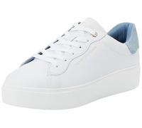 Tommy Hilfiger Femme Chic Platform Cupsole Sneaker Fw0Fw09021 Bas, White (White/Clear Water), 40 EU