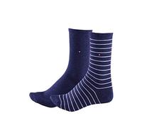 Tommy Hilfiger Mixte enfant Tommy Hilfiger Small Stripe Women's Socks (2 Pack) chaussettes, Bleu (Jeans), 39-42 EU