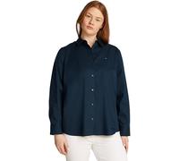 Tommy Hilfiger Femme CRV ESS Popline Regular Shirt WW0WW46083, Blue (Dark Night Navy), 48 EU