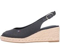 Tommy Hilfiger Femme Mid Wedge Espad Slingback Fw0fw09228 Espadrilles compensées, Black (Black), 37 EU