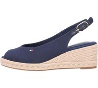 Tommy Hilfiger Femme Mid Wedge Espad Slingback Fw0fw09228 Espadrilles compensées, Blue (Space Blue), 37 EU