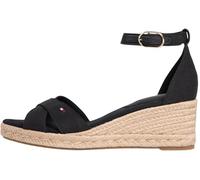 Tommy Hilfiger Femme Mid Wedge Espad X Cross Fw0fw09332 Espadrilles compensées, Black (Black), 40 EU