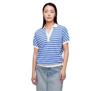 Tommy Hilfiger Femme Polo Manches Courtes Regular, Multicolore (Breton Ecru/Blue Spell), XL