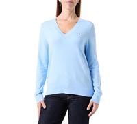 Tommy Hilfiger Femme Pull Jersey V-Neck Pull en Maille, Bleu (Vessel Blue), 3XL