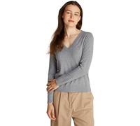 Tommy Hilfiger Femme Pull Jersey V-Neck Pull en Maille, Gris (Mid Grey Heather), 3XL