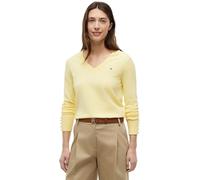 Tommy Hilfiger Femme Pull Jersey V-Neck Pull en Maille, Jaune (Citronella), XXS