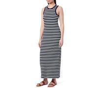 TOMMY HILFIGER Femme Robe Midi Dress Slim Fit, Multicolore (Dark Night Navy/Ecru STP), M