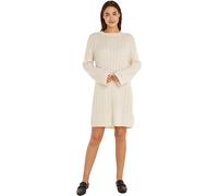 Tommy Hilfiger Femme Robe Soft Wool C-Neck Manches Longues, Beige (Cashmere Creme), XXS