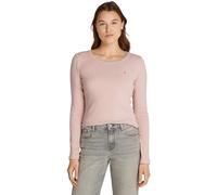 Tommy Hilfiger T-Shirt Manches Longues Femme Slim Fit Col Ras-du-Cou, Rose (Foggy Pink), M