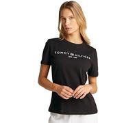 Tommy Hilfiger Femme T-Shirt Manches Courtes Encolure Ronde, Noir (Black), XS