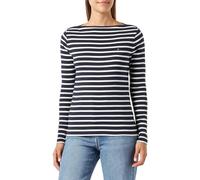 Tommy Hilfiger Femme T-Shirt Manches Longues Slim Cody Rib Coton, Multicolore (Breton Desert Sky/Ecru), S
