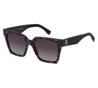 Tommy Hilfiger Femme TH 2100/S JBW/3X Lunettes de soleil Acétate Havane /Bleu Bordeaux Carré Ombré