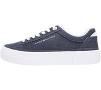 Tommy Hilfiger Femme Th Foxing Platform Washed Canvas Fw0fw09172 Bas, Blue (Space Blue), 38 EU