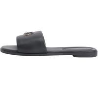 Tommy Hilfiger Femme Th Logo Hardware Leather Mule Fw0fw09292 Sandales Plates, Black (Black), 39 EU